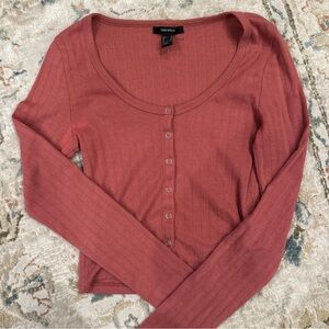 Forever 21 Women's Mauve Button Down Shirt